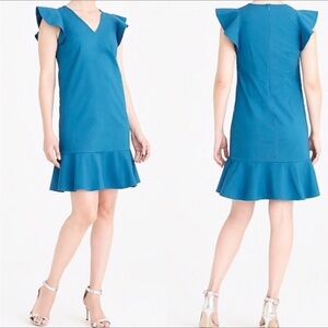 J.Crew Mercantile Turquoise Ruffle Tank Dress